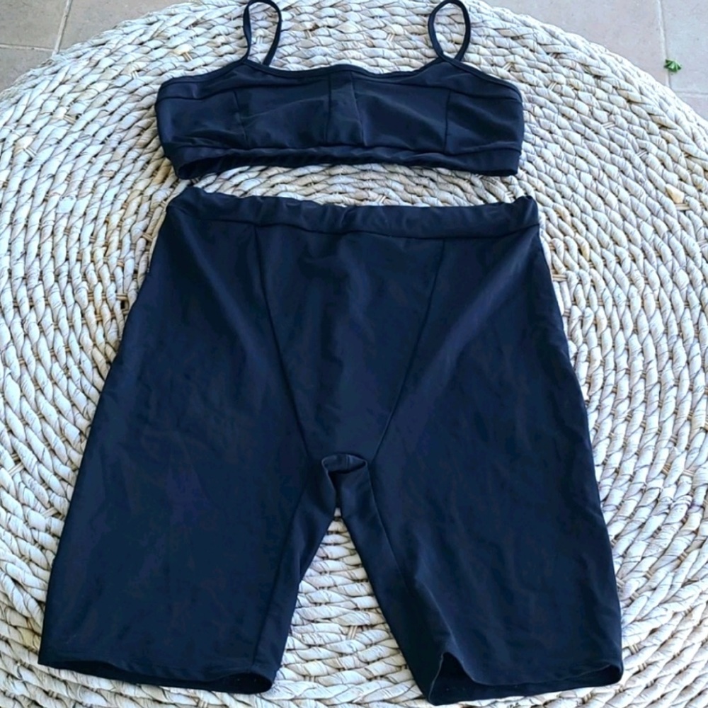 2pc Bra Top & Biker Short Set! Fashion Nova. Athletic. Casual Spring